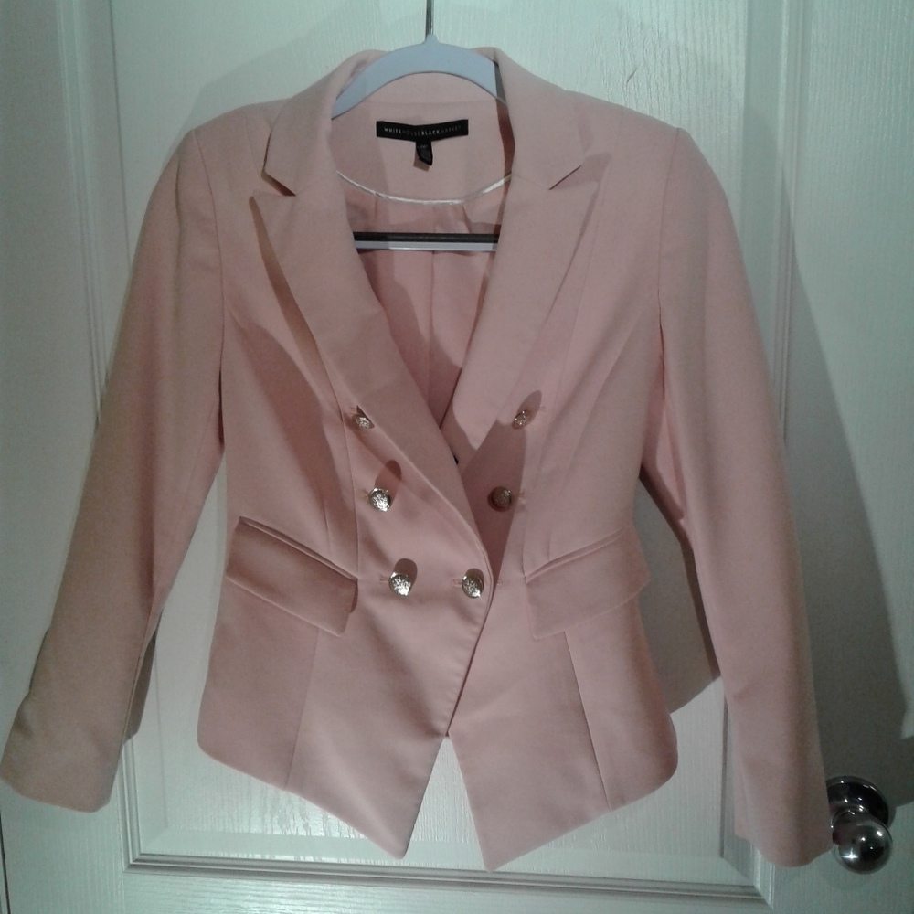 Blush Blazer w/Gold Buttons&Princess Seaming
